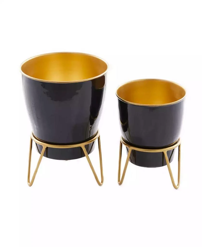 商品Novogratz Collection|Metal Indoor Outdoor Planter with Removable Stand Set of 2,价格¥556,第1张图片