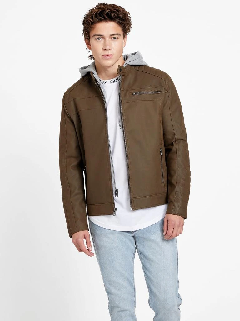 商品Guess Factory|Paxton Faux-Suede Moto Jacket,价格¥665,第1张图片