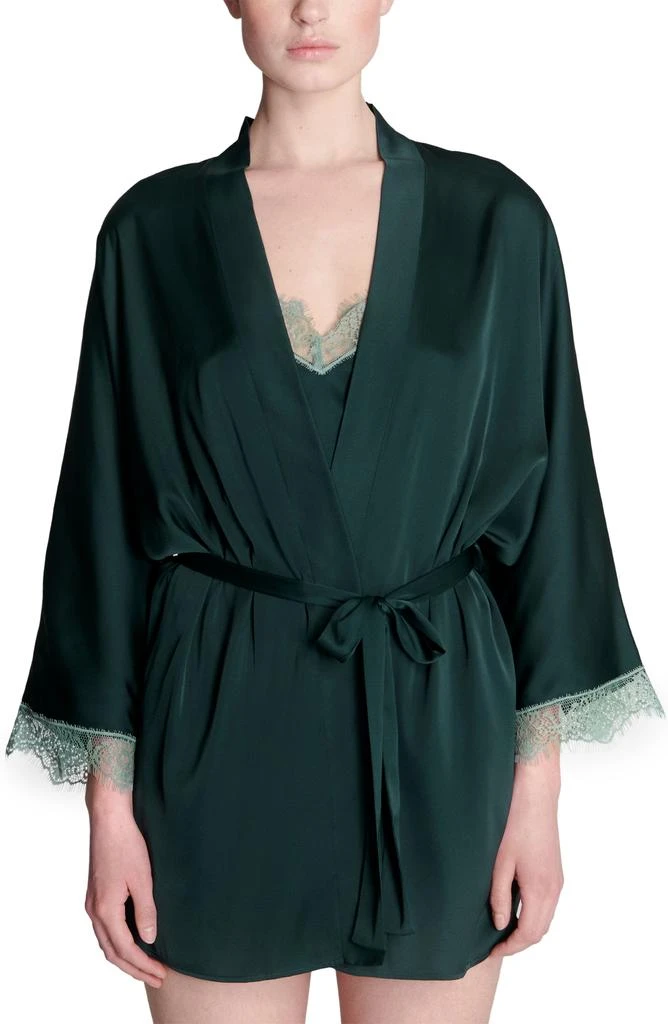 Lace Trim Satin Robe 商品