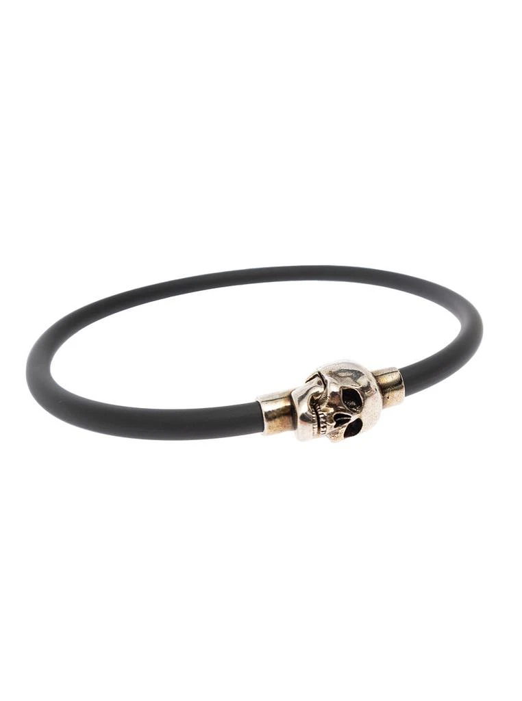 商品Alexander McQueen|Mans Black Rubber Bracelet With Metal Skull Pendant,价格¥1343,第3张图片详细描述