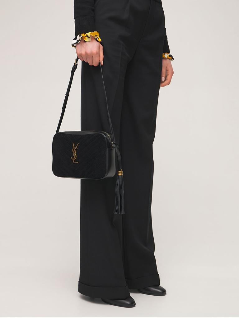 商品Yves Saint Laurent|Lou Quilted Suede & Leather Camera Bag,价格¥10901,第4张图片详细描述
