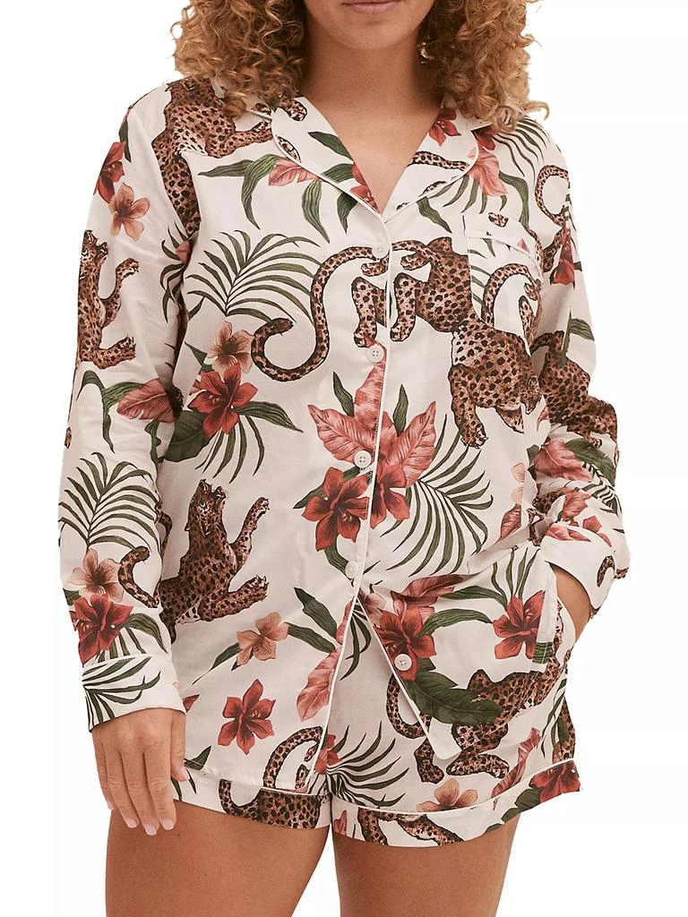 商品Desmond & Dempsey|Soleia Print Cotton Signature Pajama Set,价格¥1451,第2张图片详细描述