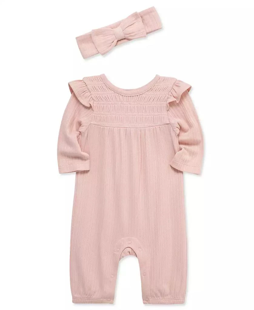 商品Little Me|Baby Girls Jumpsuit & Headband Set,价格¥236,第3张图片详细描述