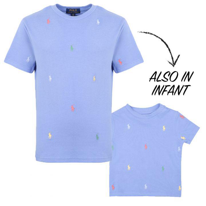 商品Ralph Lauren|Blue Repeat Pony Logo Short Sleeve T Shirt,价格¥367-¥428,第1张图片