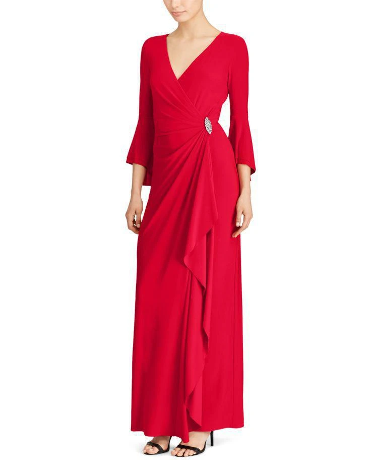 商品Ralph Lauren|Bell-Sleeve Jersey Gown,价格¥711,第1张图片