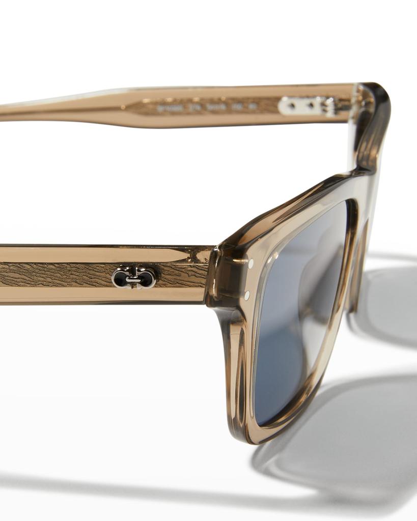 Men's Double Gancini Rectangle Sunglasses商品第4张图片规格展示