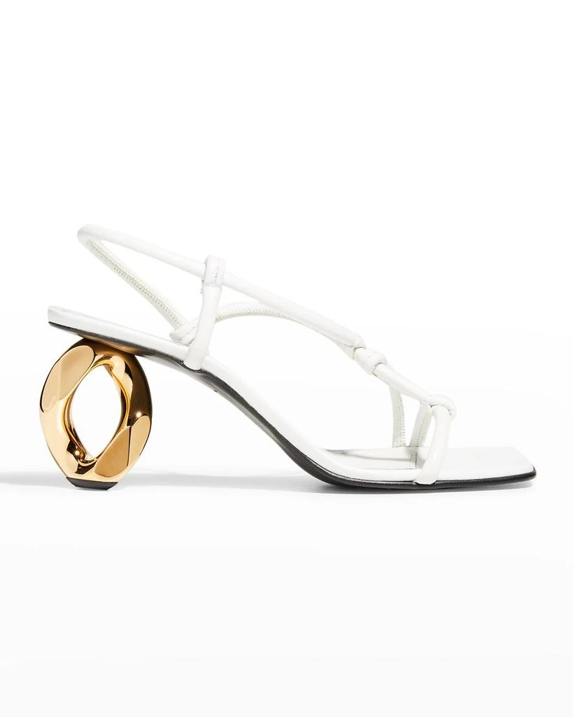 商品JW Anderson|Strappy Leather Chain-Heel Sandals,价格¥3124,第1张图片