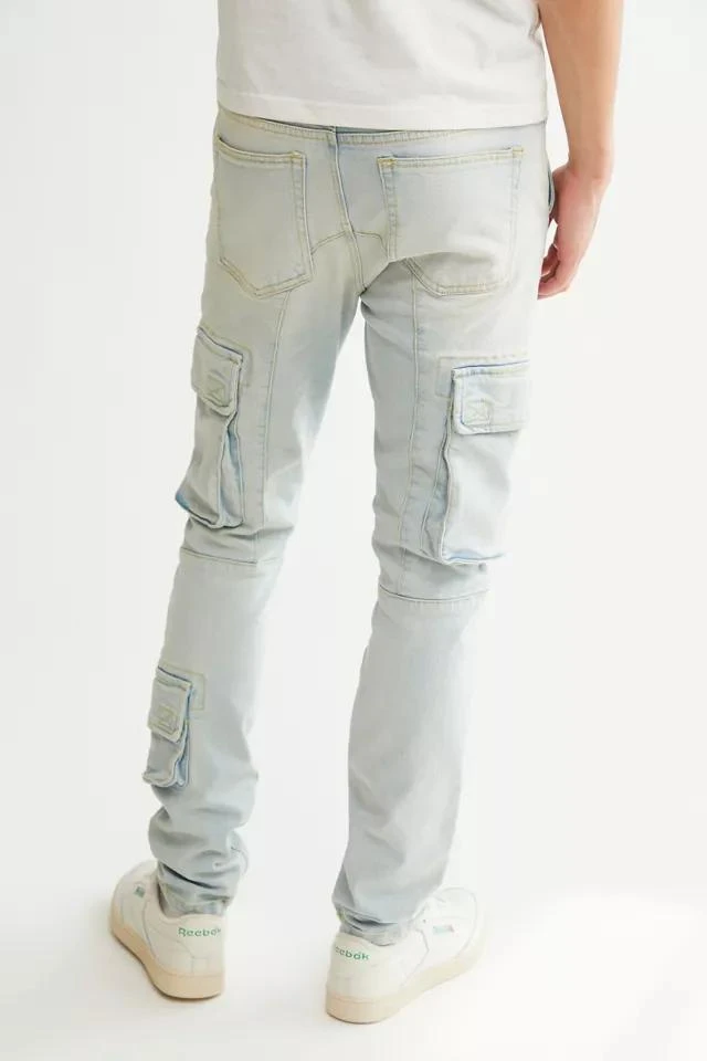 商品BDG|BDG Skinny Fit Cargo Jean – Light Wash,价格¥224,第3张图片详细描述