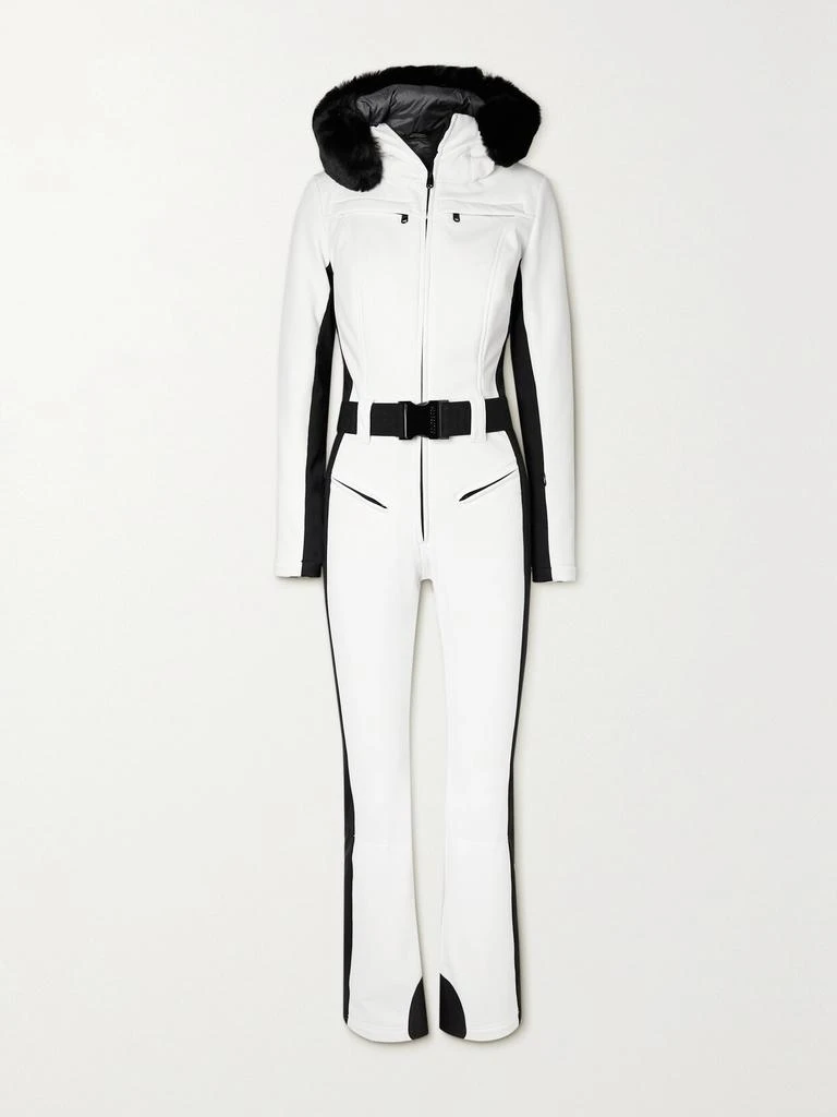 商品Goldbergh|Parry 配腰带人造皮草边饰连帽连体滑雪服,价格¥7092,第1张图片