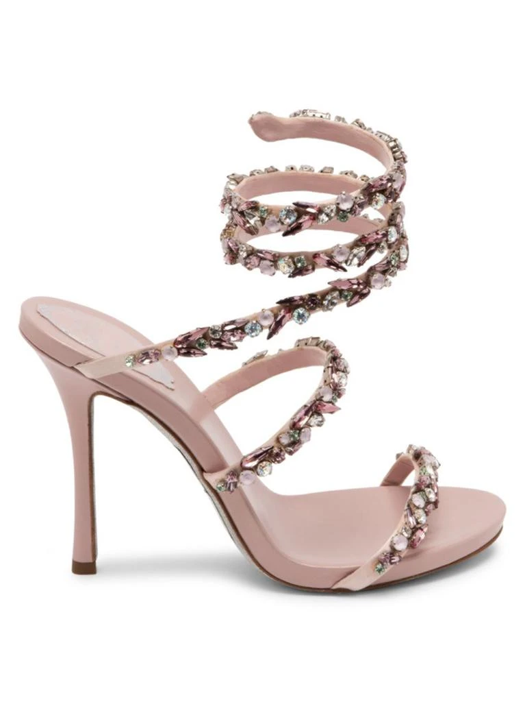 商品Rene Caovilla|Cleo Ankle-Wrap Crystal-Embellished Satin Sandals,价格¥4482,第1张图片