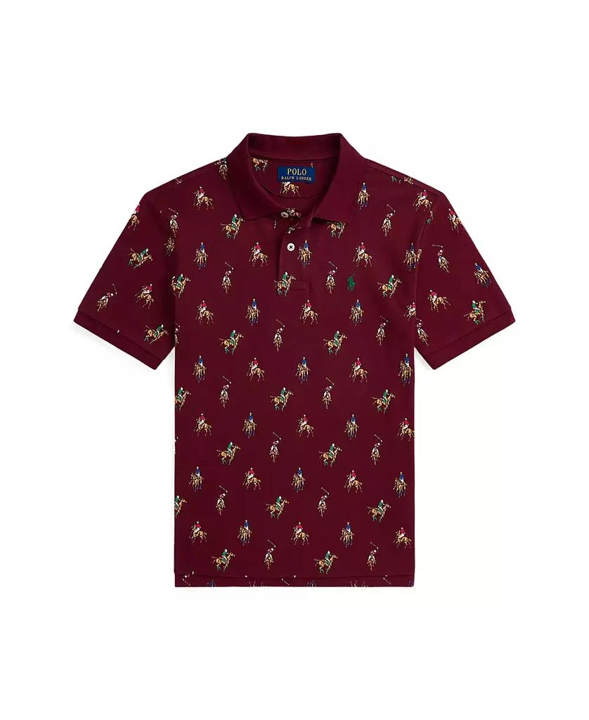 商品Ralph Lauren|Big Boys Equestrian-Print Cotton Mesh Polo Shirt,价格¥186,第4张图片详细描述