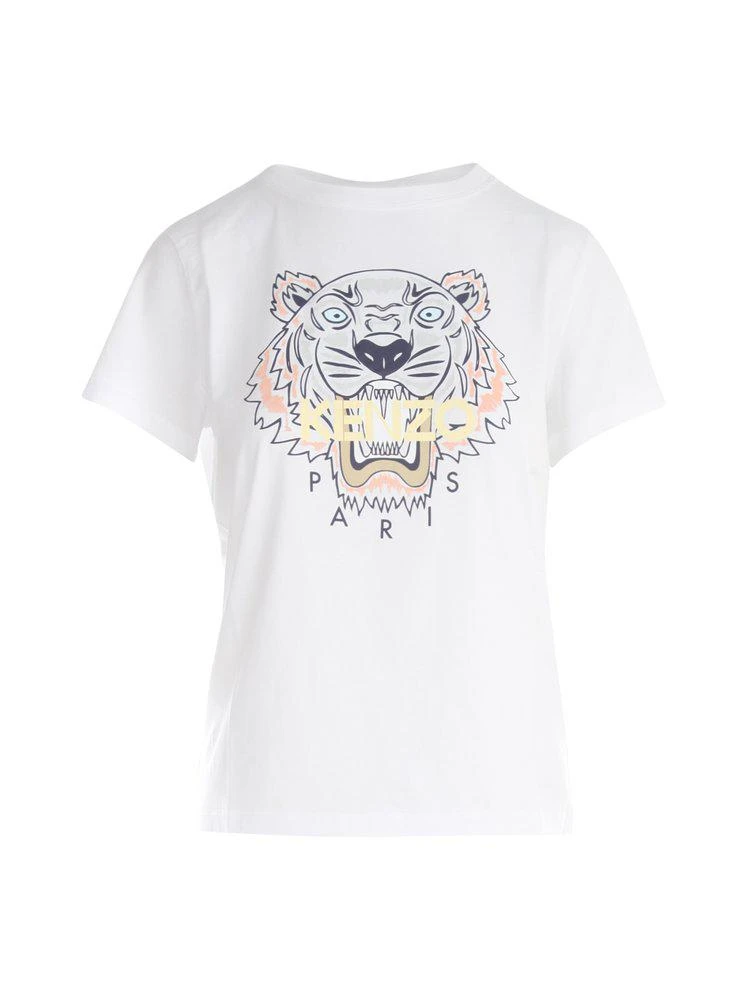 商品Kenzo|Kenzo Tiger Head Printed Crewneck T-Shirt,价格¥742,第1张图片