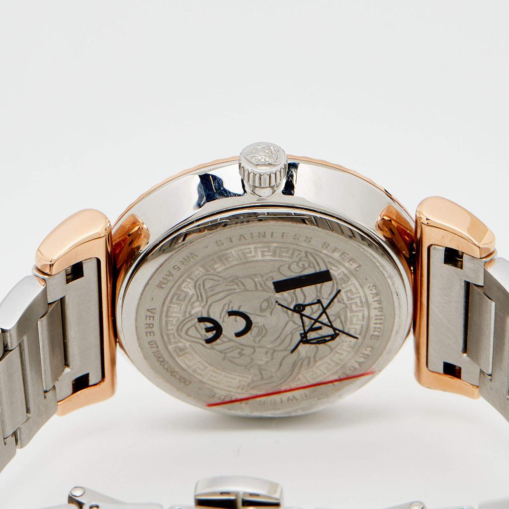 Versace Silver Two Tone Stainless Steel V-Motif VERE00718 Women's Wristwatch 35 mm商品第4张图片规格展示