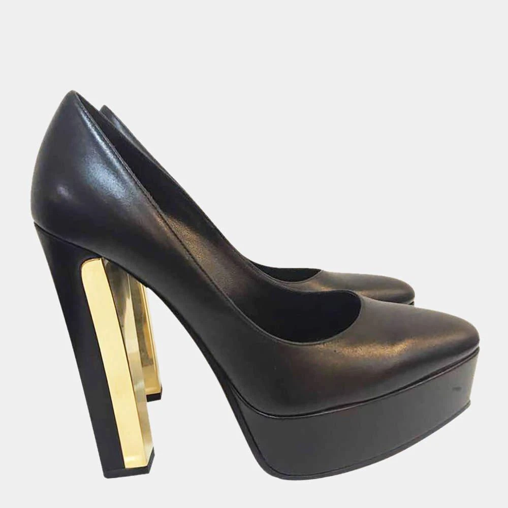 商品[二手商品] Yves Saint Laurent|Yves Saint Laurent Black Leather Platform Pumps Size EU 37,价格¥3527,第1张图片