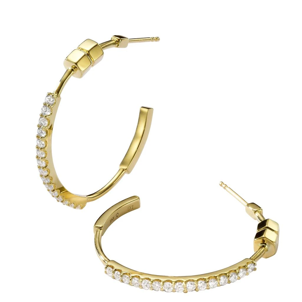 商品AME|Âme Totem 18K Yellow Gold, Lab-Grown Diamond 0.90ct. tw. Medium Hoop Earrings,价格¥18810,第3张图片详细描述