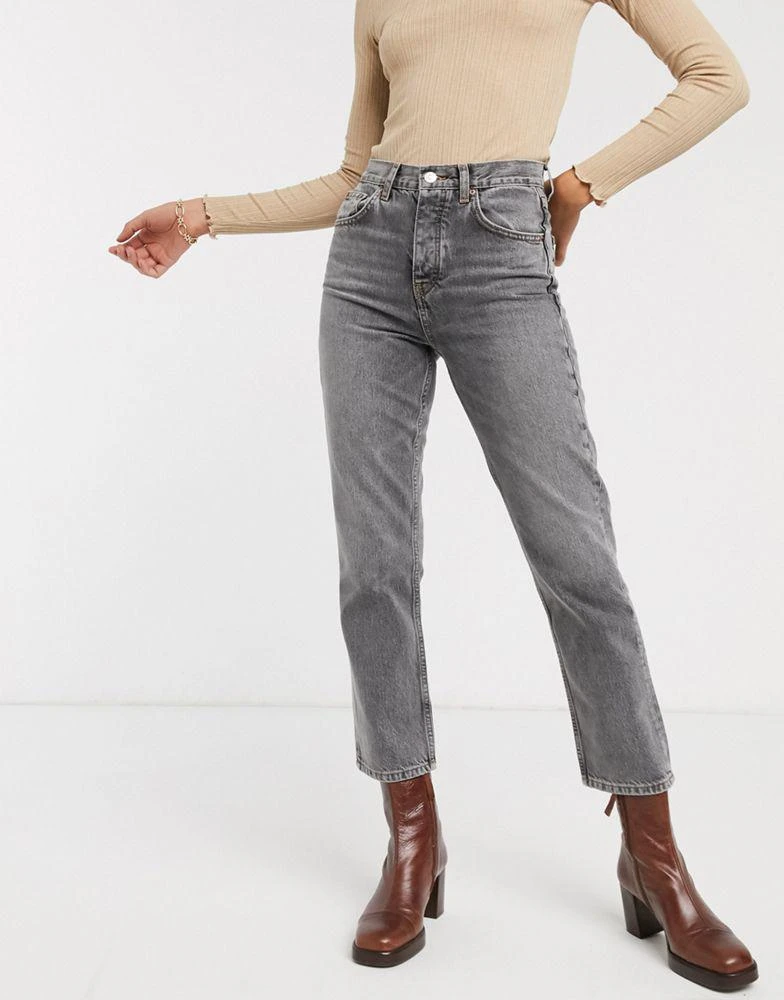 商品Topshop|Topshop Editor straight leg jeans in grey,价格¥245,第1张图片