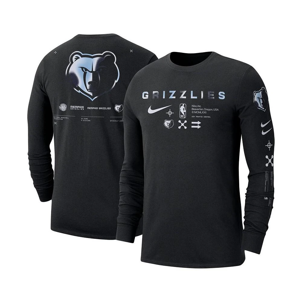 商品NIKE|Men's Black Memphis Grizzlies Essential Air Traffic Control Long Sleeve T-shirt,价格¥314,第1张图片