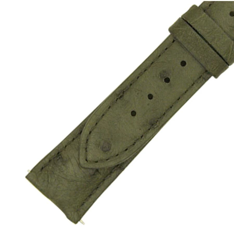 商品Hadley Roma|21 MM Matte Forest Green Ostrich Leather Strap,价格¥224,第1张图片