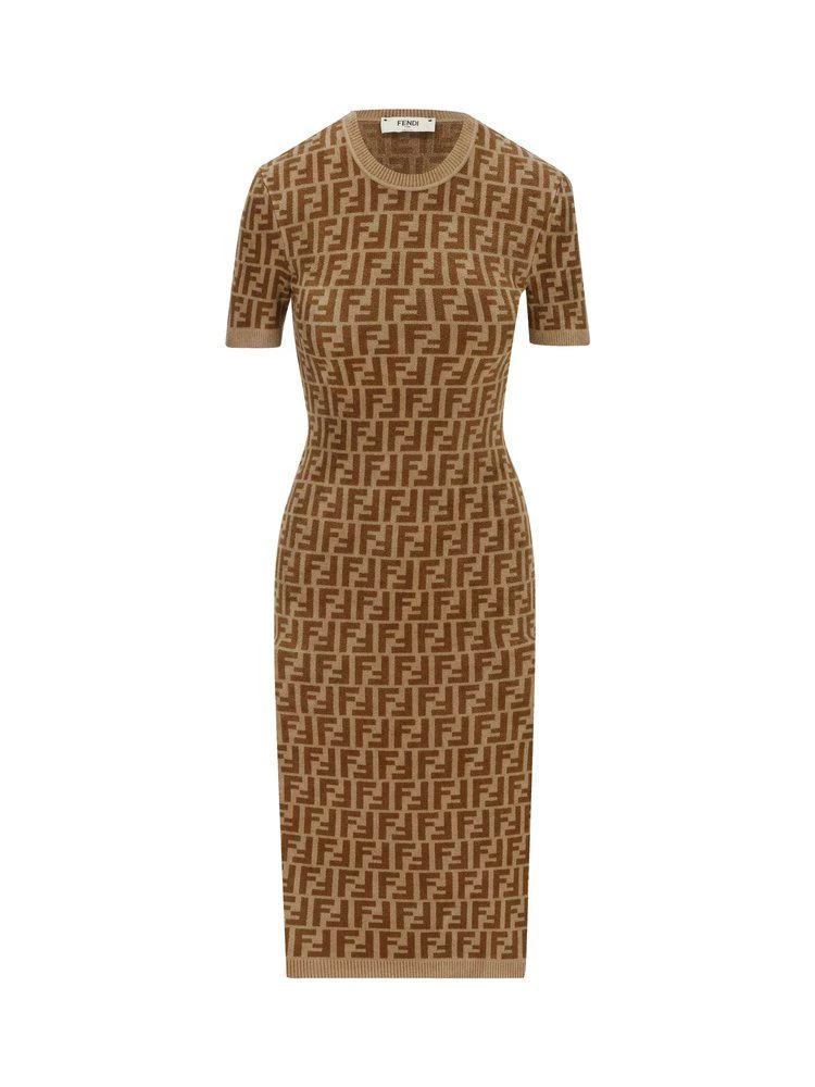 商品Fendi|Fendi All-Over FF Printed Knitted Midi Dress,价格¥10608,第1张图片