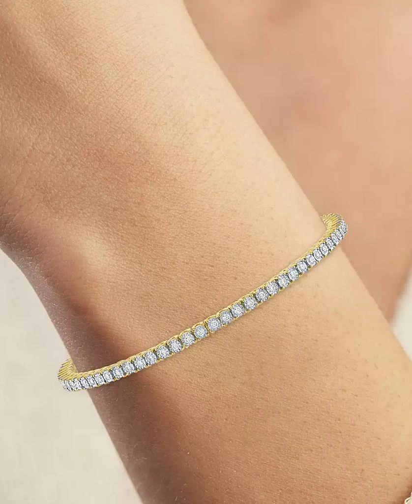 商品Macy's|Diamond Tennis Bracelet (1 ct. t.w.) in Sterling Silver, 14k Gold-Plated Sterling Silver or 14k Rose Gold-Plated Sterling Silver,价格¥2270,第4张图片详细描述