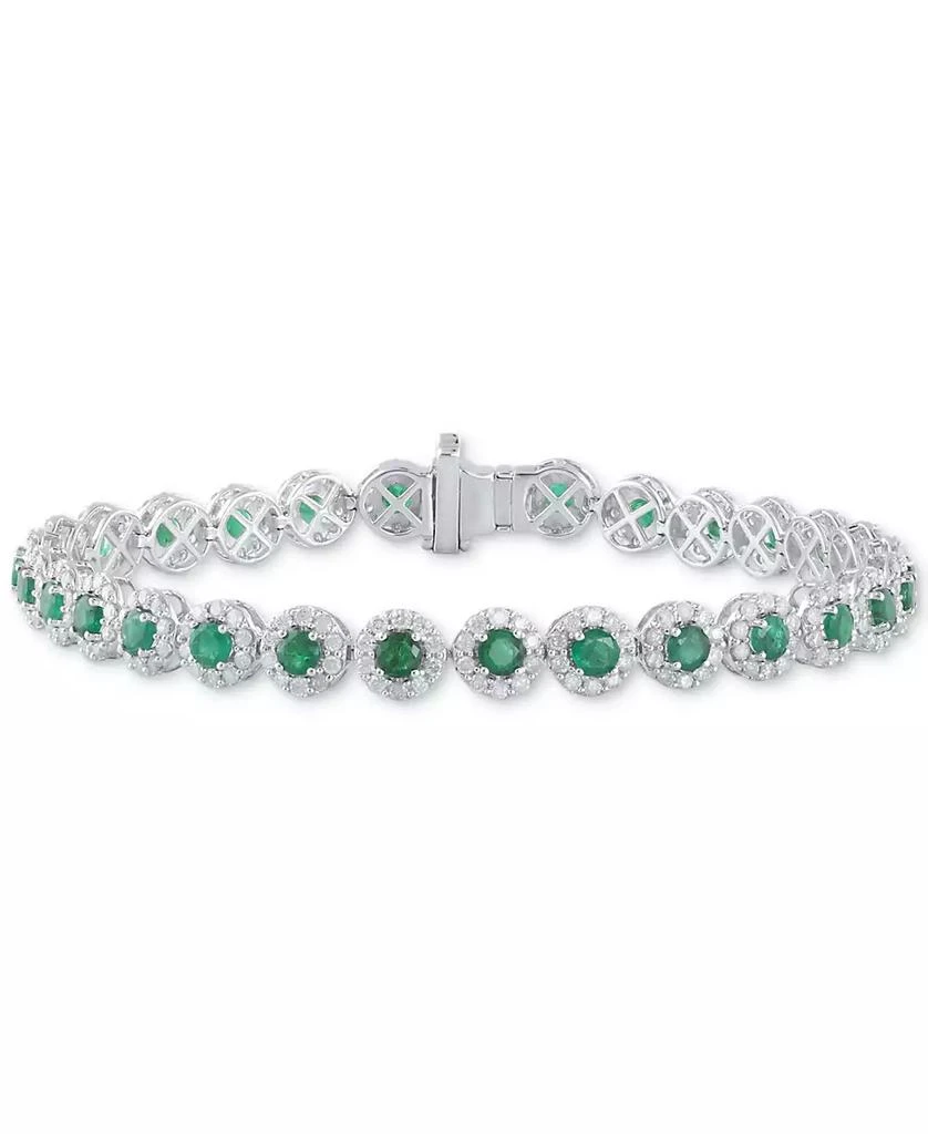 商品Macy's|Sapphire (5-1/2 ct. t.w.) & Diamond (3 ct. t.w) Tennis Bracelet in 14k White Gold (Also in Ruby and Emerald),价格¥29986,第1张图片