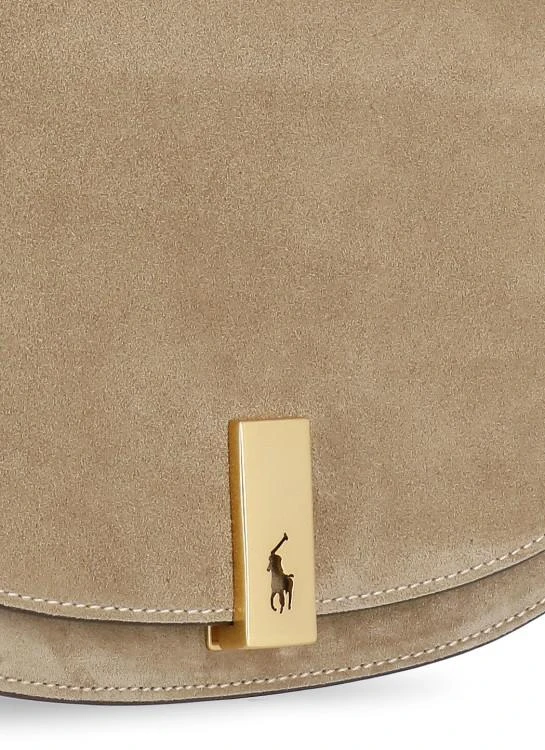 商品Ralph Lauren|Beige Suede Leather Shoulder Bag,价格¥5085,第4张图片详细描述