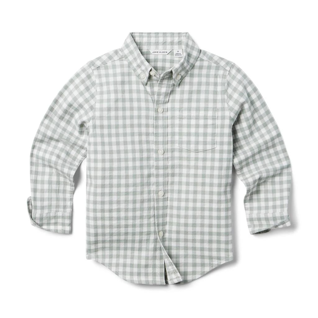 商品Janie and Jack|Brushed Twill Plaid Button-Up (Toddler/Little Kids/Big Kids),价格¥309,第1张图片