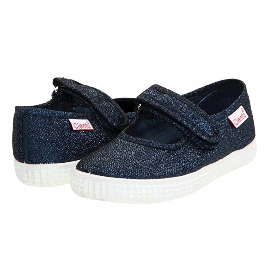 商品Cienta|Girl's Mary Jane Flat Shoes In Navy Metallic,价格¥255,第1张图片