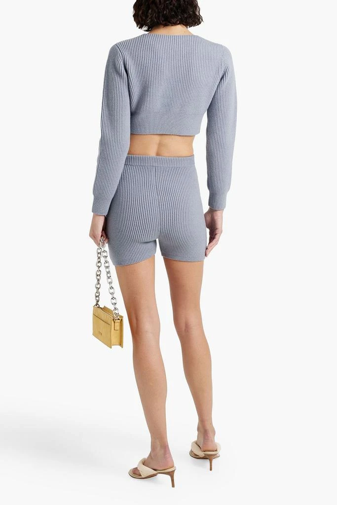 商品Alexander Wang|Cropped ribbed wool-blend cardigan,价格¥983,第3张图片详细描述