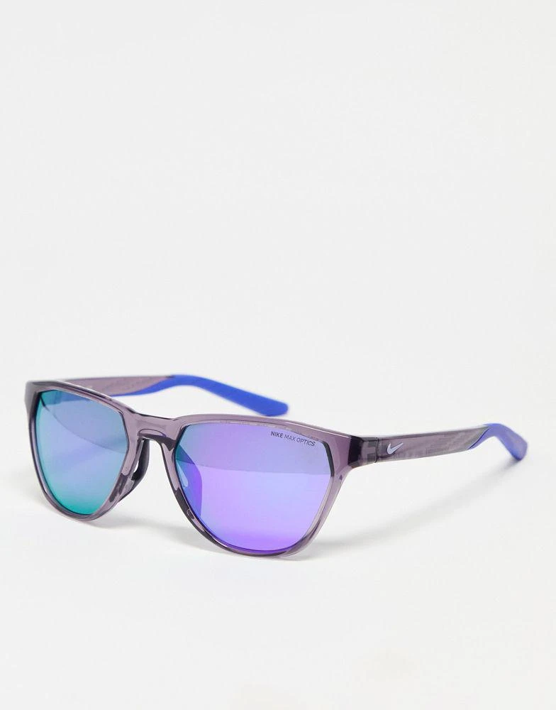 商品NIKE|Nike Maverick Rise performance purple lens sunglasses in grey,价格¥1287,第1张图片