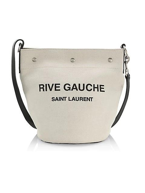 商品Yves Saint Laurent|Rive Gauche Linen & Leather Bucket Bag,价格¥11011,第1张图片