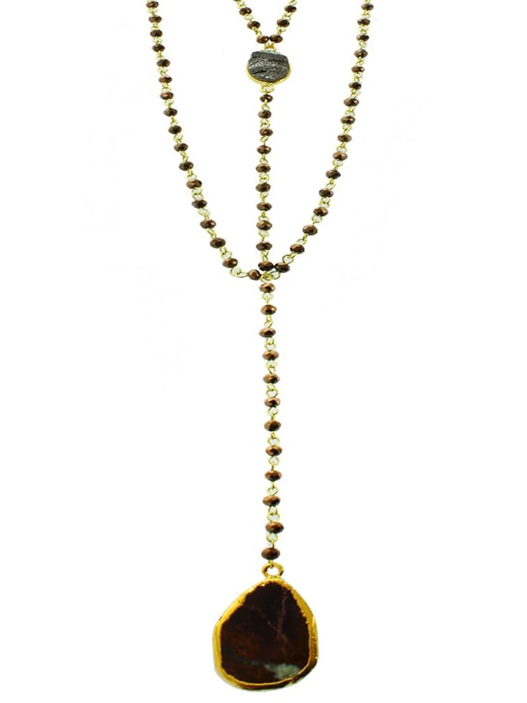 商品Panacea|Crystal Beaded Druzy InchYInch Necklace,价格¥438,第2张图片详细描述