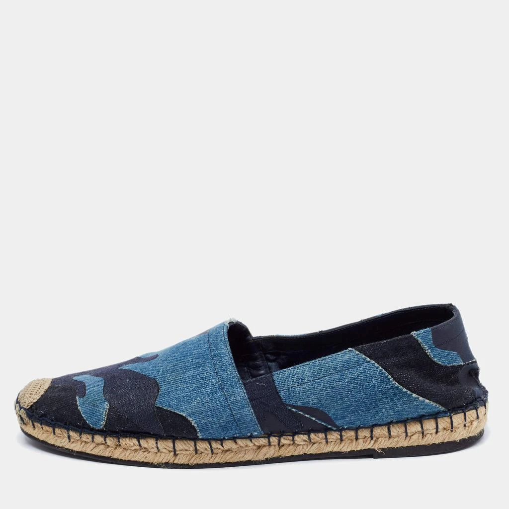 商品[二手商品] Valentino|Valentino Blue Camouflage Canvas Espadrilles Flats Size 41,价格¥966,第1张图片