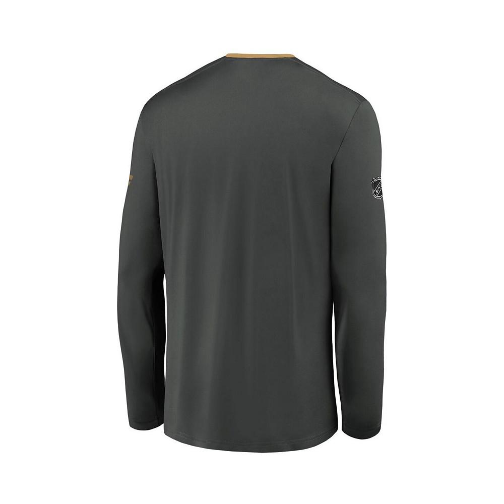 Men's Branded Gray Vegas Golden Knights Authentic Pro Locker Room Performance Long Sleeve T-shirt商品第2张图片规格展示