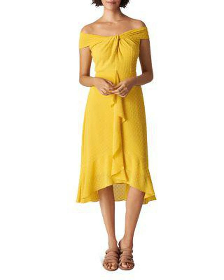 商品Whistles|Eriko Off-the-Shoulder Dobby Dress,价格¥2103,第1张图片