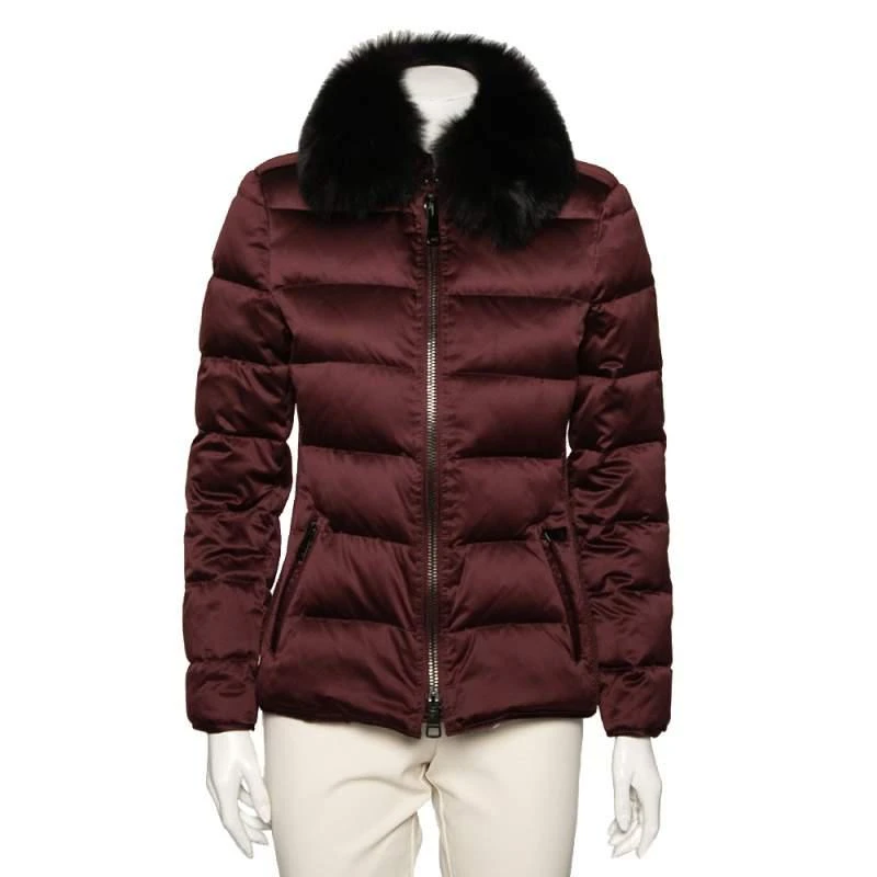 商品[二手商品] Burberry|Burberry Brit Burgundy Synthetic Fox Fur Trimmed Puffer Jackets S,价格¥3423,第1张图片