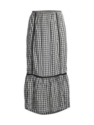 商品Max Studio|Gingham Midi Skirt,价格¥150,第3张图片详细描述