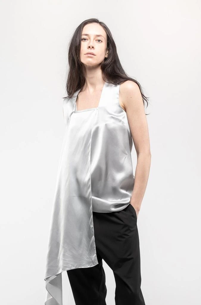 商品ANN DEMEULEMEESTER|ANN DEMEULEMEESTER Scarf Collar Top In Silver,价格¥1379,第1张图片