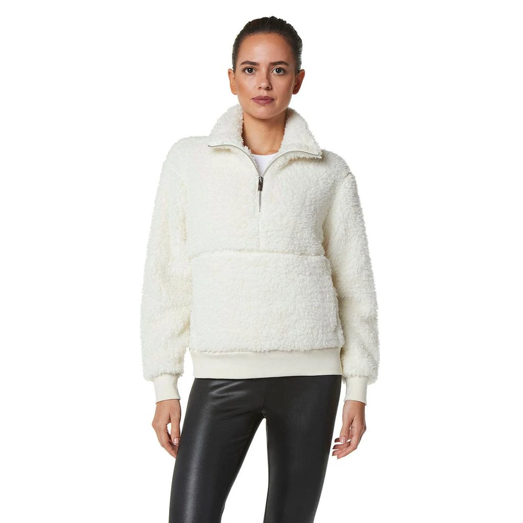 商品Marc New York by Andrew Marc|Marc New York Women's Ultra Soft 1/4 Zip Faux Fur Pullover,价格¥97,第1张图片