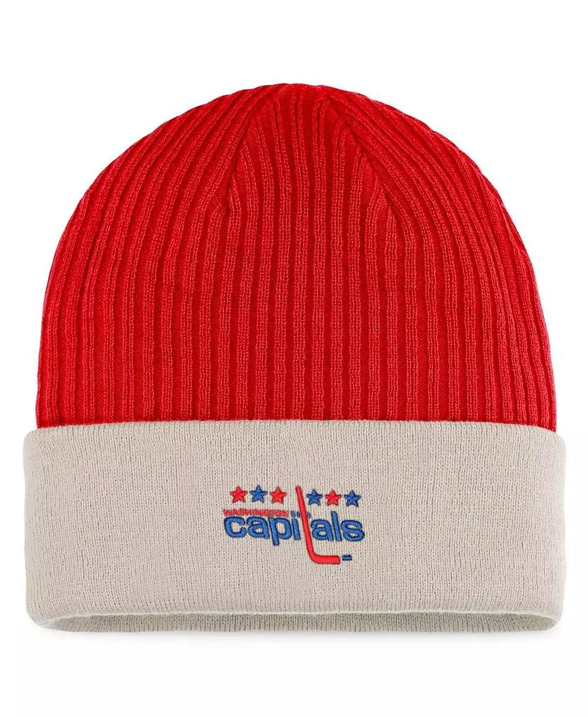 商品Fanatics|Men's Red and Khaki Washington Capitals True Classic Outdoor Play Cuffed Knit Hat,价格¥152,第1张图片