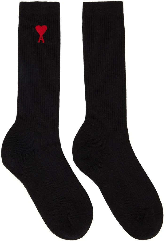 商品AMI|Black Ami de Cœur Socks,价格¥341,第1张图片