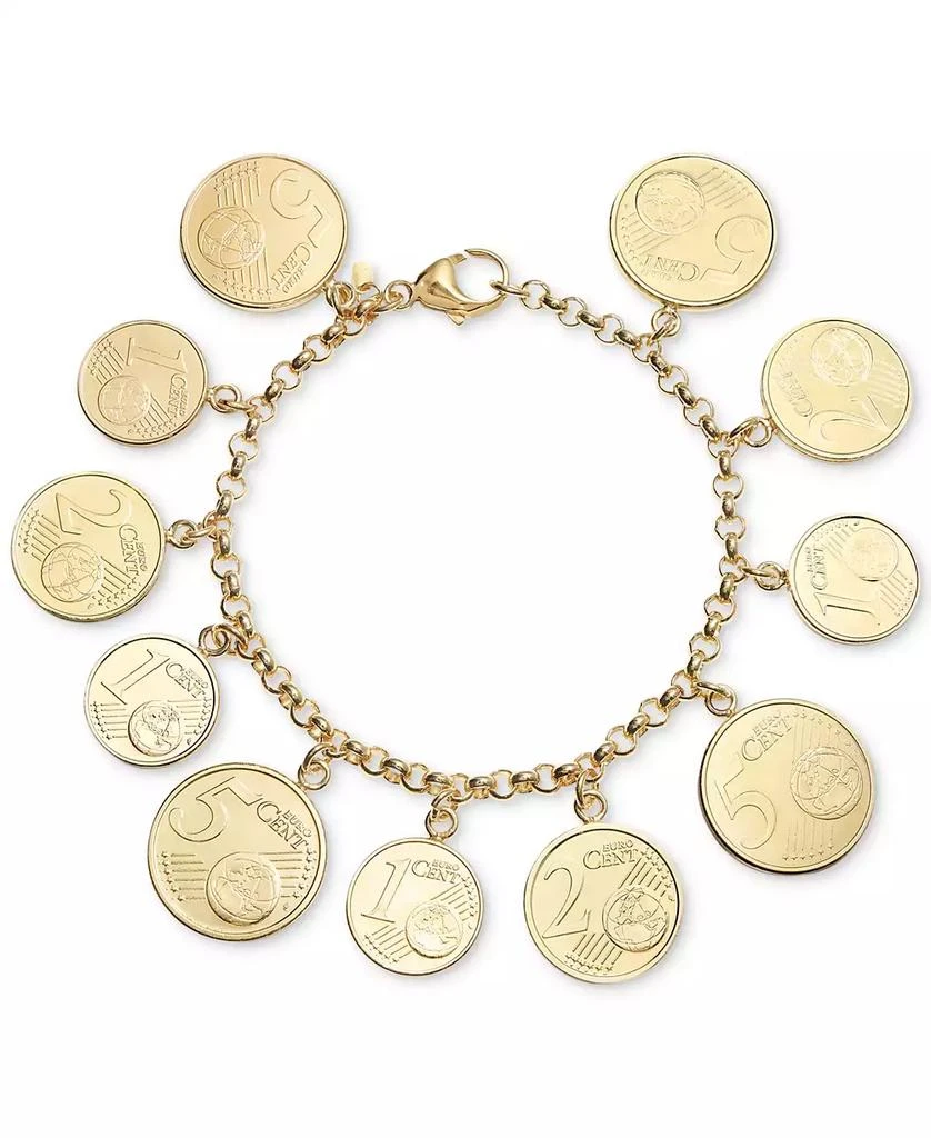 商品Italian Gold|Euro Coin Charm Bracelet in 14k Gold Vermeil,价格¥1347,第1张图片