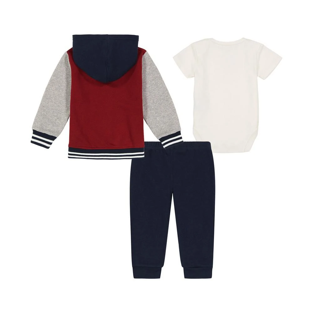 商品Tommy Hilfiger|Baby Boys Monogram Bodysuit, Colorblock Fleece Jacket and Joggers, 3-Piece Set,价格¥312,第2张图片详细描述