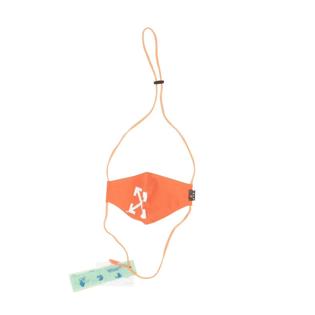 商品Off-White|Orange Cotton Cord Face Mask,价格¥389,第2张图片详细描述