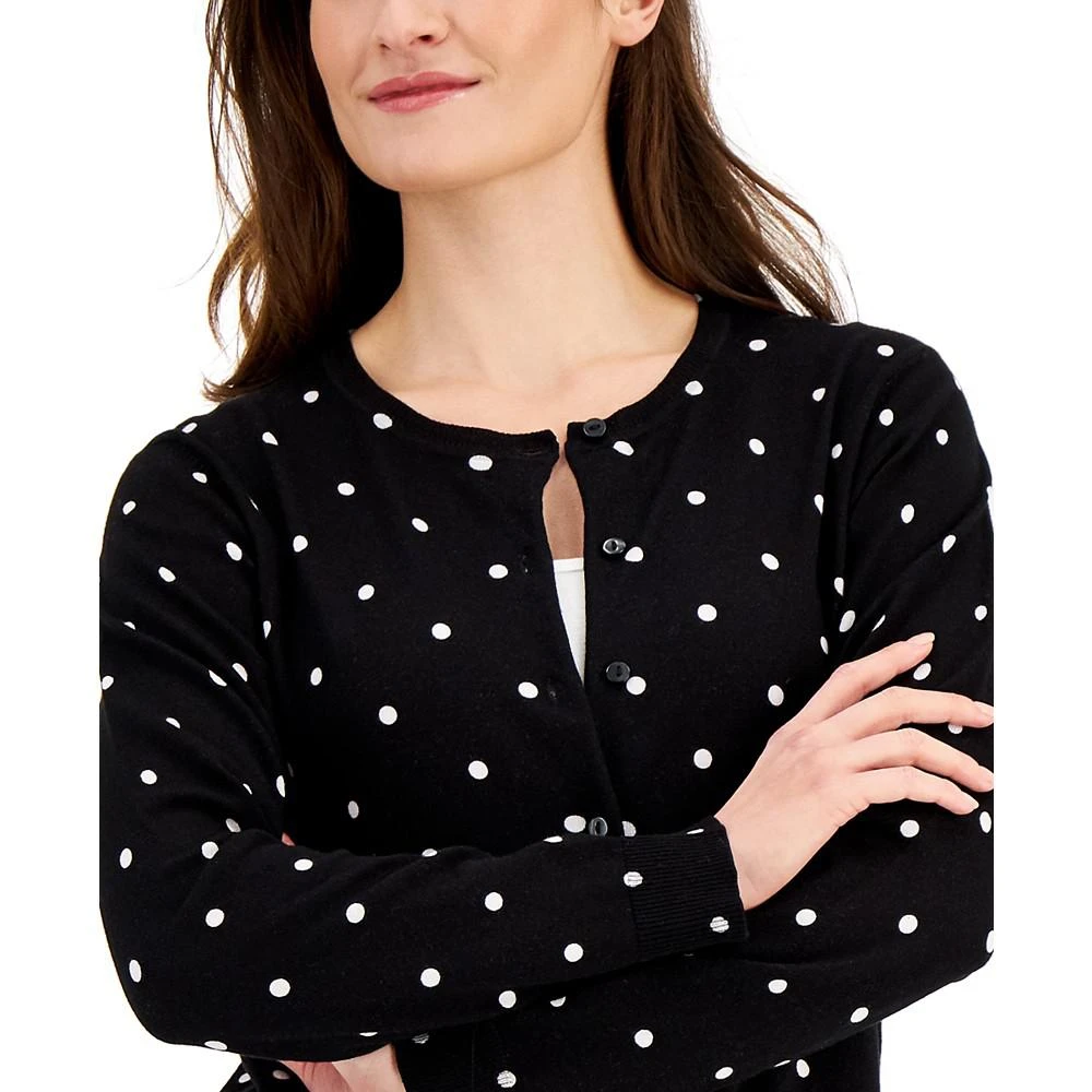 商品Karen Scott|Dot-Print Cardigan, Created for Macy's,价格¥115,第3张图片详细描述