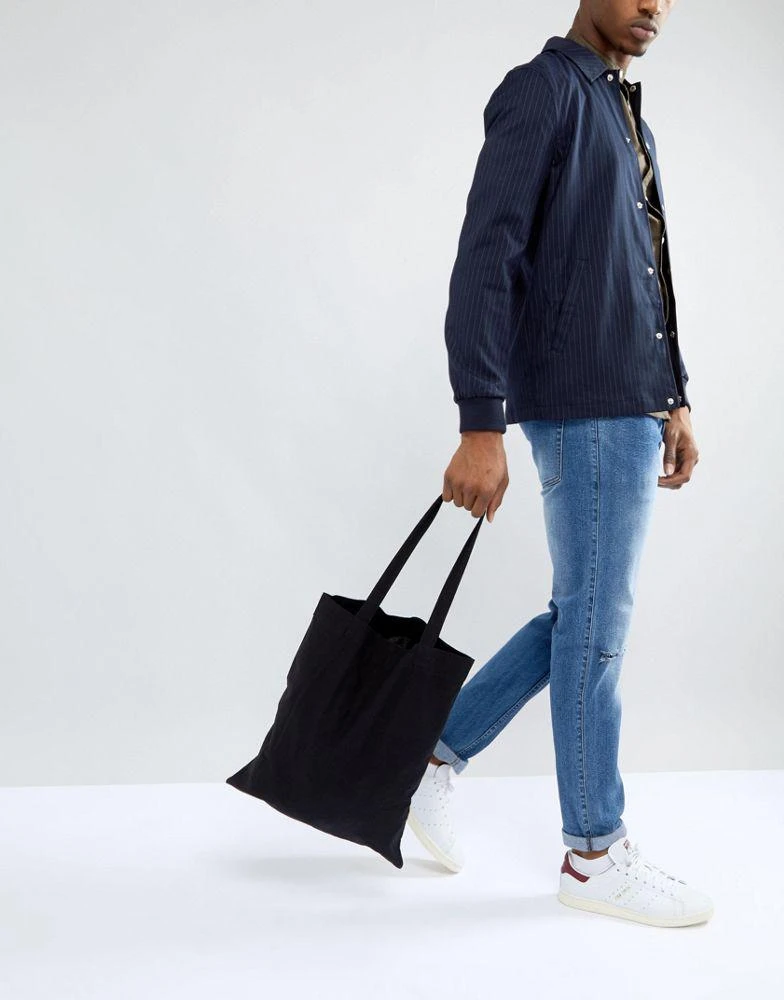 商品ASOS|ASOS DESIGN lightweight cotton tote bag in black - BLACK,价格¥53,第3张图片详细描述