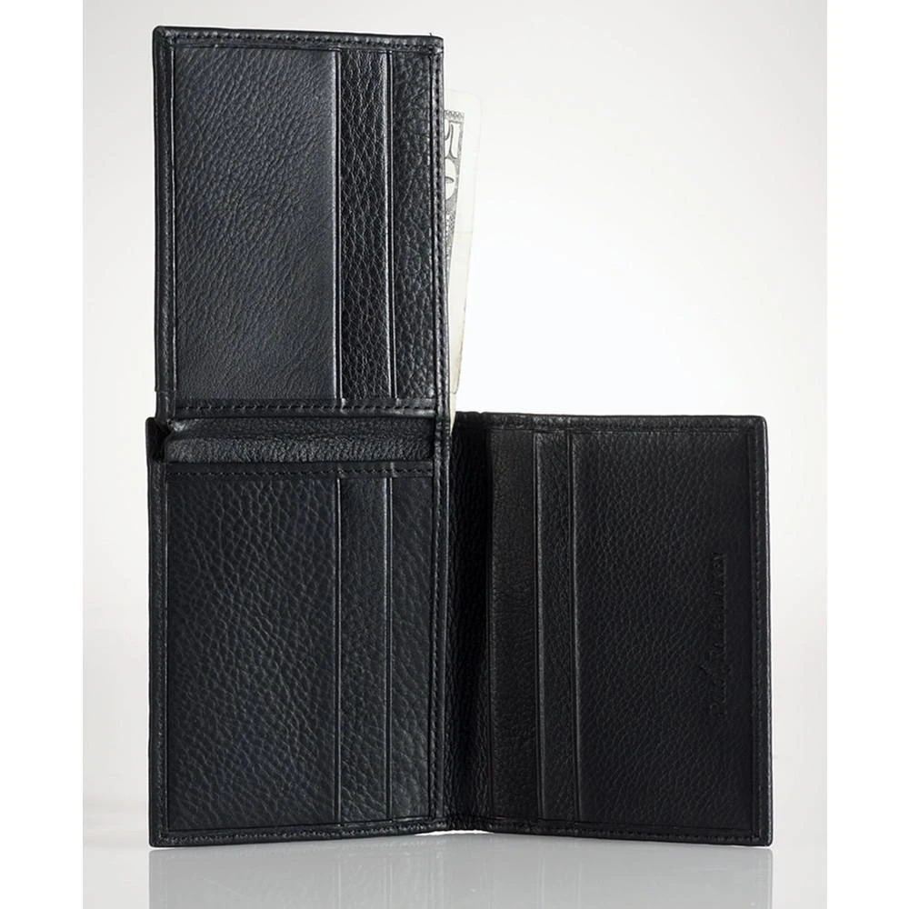 商品Ralph Lauren|Men's Wallet, Pebbled Bifold Wallet with Window,价格¥637,第2张图片详细描述