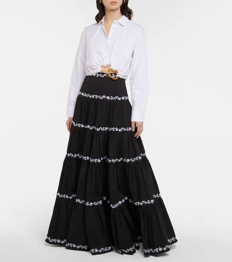 商品CAROLINE CONSTAS|Peasant cotton-blend maxi skirt,价格¥2540,第2张图片详细描述
