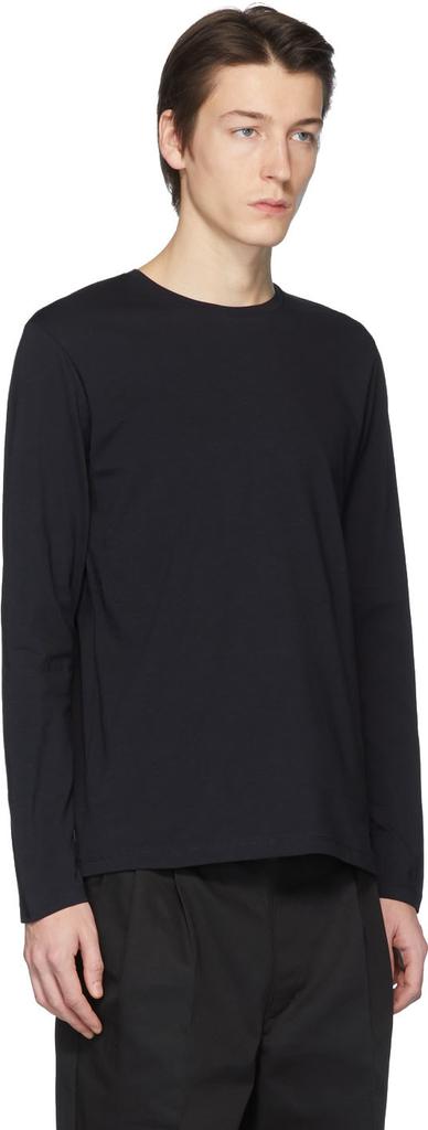 Navy Jersey Long Sleeve T-Shirt商品第2张图片规格展示