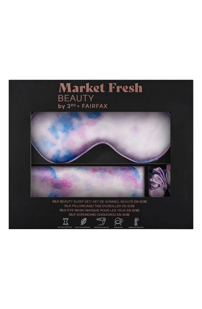 商品Market Fresh Beauty|Silk Sleep Mask, Pillowcase & Scrunchie Set,价格¥74,第2张图片详细描述